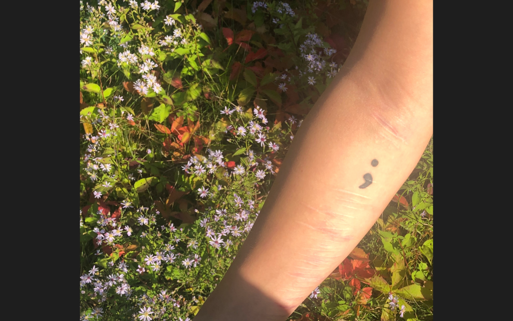 semicolon tattoo meaning
