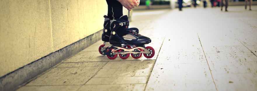 person wearing roller blades